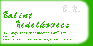 balint nedelkovics business card